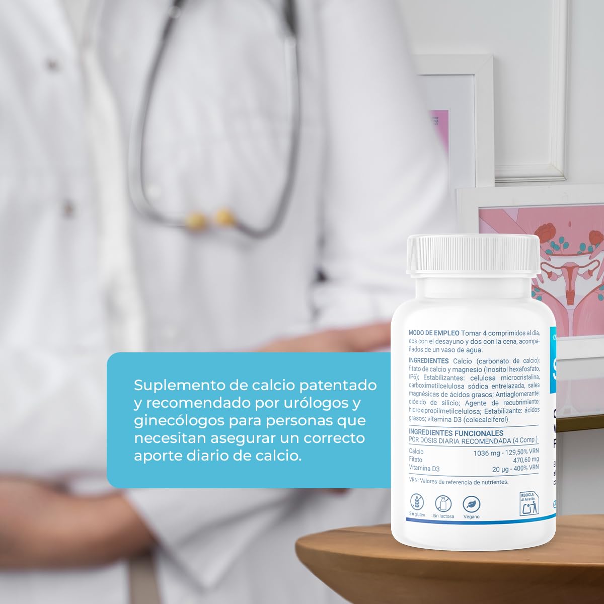 Savebone® - Suplemento de Calcio, Vitamina D y Fitato - Contribuye a Fortalecer y Proteger los Huesos – 120 comprimidos
