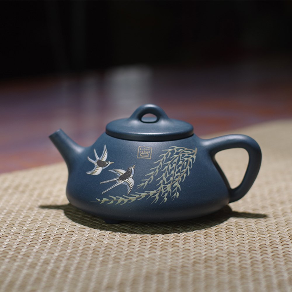 Amazon | ティーポット 急須 宜興紫砂茶器 名品集成 子冶石瓢(緑泥 