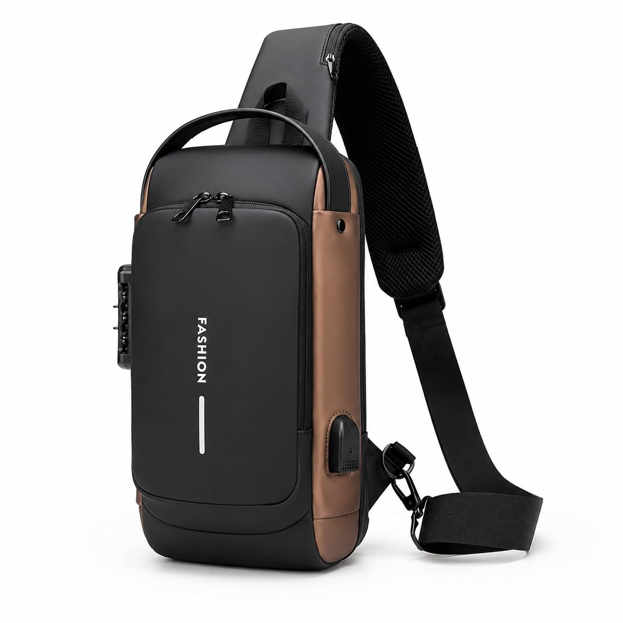 wopix Anti-Theft Sling Bag for Men & Women with USB Charging Port, Stylish Crossbody Chest Bag, Waterproof Casual Shoulder Backpack for Travel, Office, College & Daily Use (Multi, Pack of 1)-picture-20
