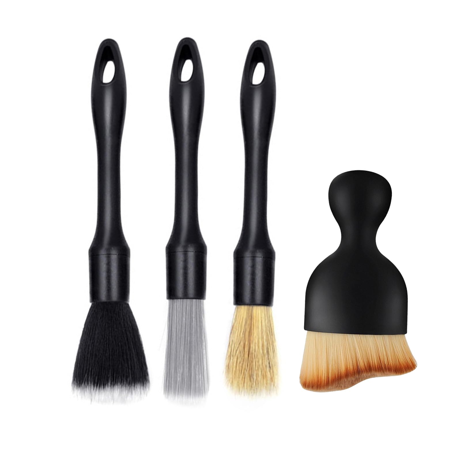 MikiulyCar Detailing Brush Set, Car Interior Detailing Brushes, Car Cleaning Brush Dust Removal Brushes Tool for Interior/Exterior Automotive Trim Wheel Rim, 4pc