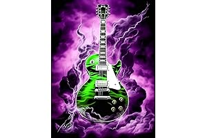 MaiYiYi Diamond Painting Guitar - Shimmering Guitar Crystal Canvas for Your Home