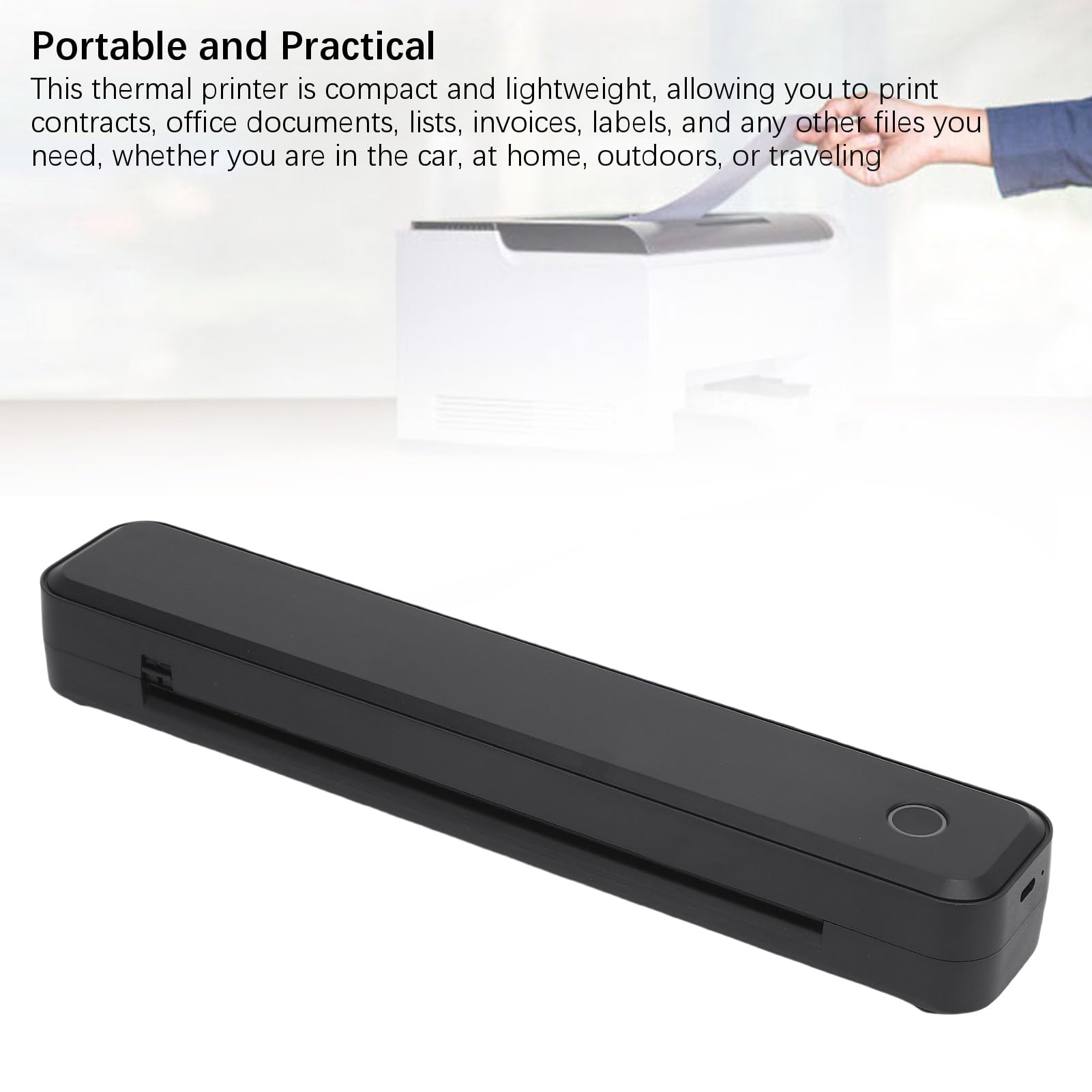 Impresora de Impresora Térmica Portátil 203DPI A4 Impresora Inalámbrica Portátil Portátil para la Letra A5 de 8.5x11 A5 Admite Victorias con Conectividad USB C para la Escuela