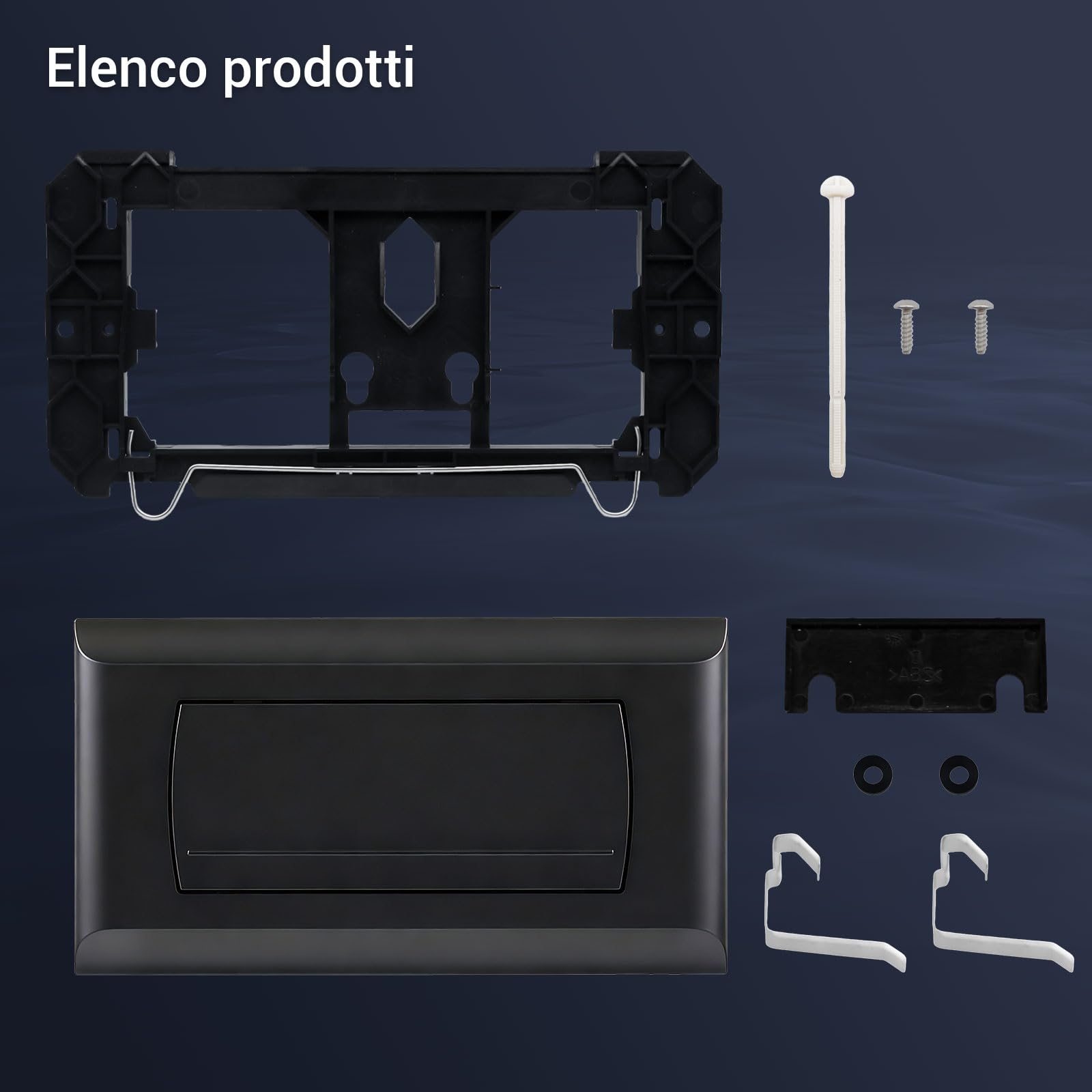 Empyreal Placca di Comando per Cassetta WC, con Set di Leve di Scarico e Viti di Installazione, Compatibile con Geberit 200F, 115222111,340 x 185mm, 1 Pezzo(Opaco Nera)