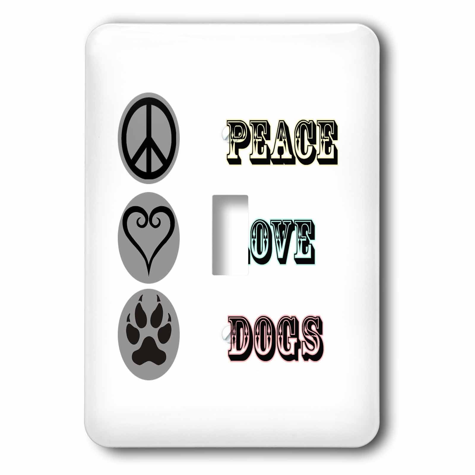 Interrupteur à bascule cassé ou fade ? Changez pour la plaque Paix Amour Chiens 3drose