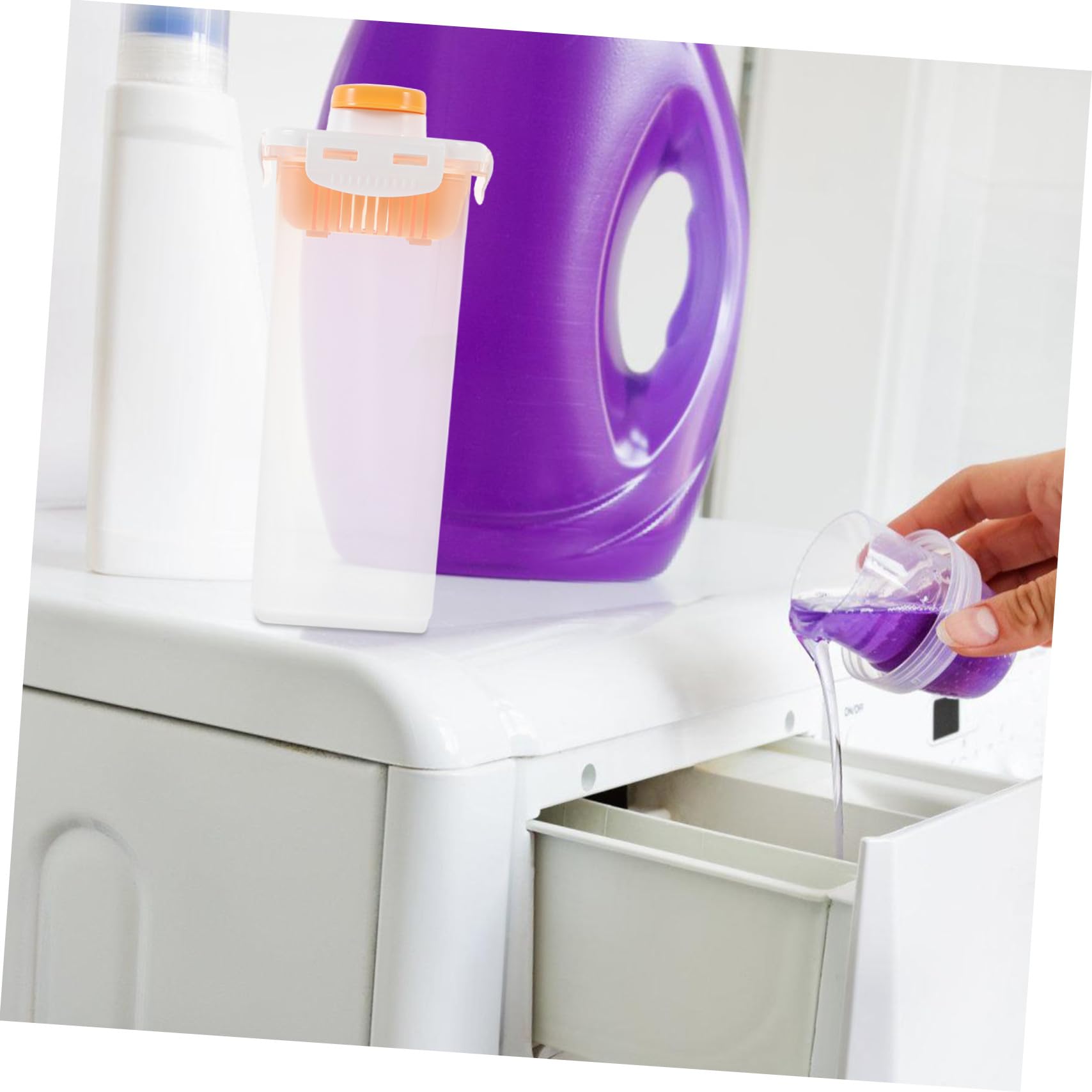 TOYANDONA 2 piezas Envases de Detergente Líquido y Polvo para Lavandería Cajas Transparentes Tapa Hermética Reutilizables y Seguras para Almacenamiento Doméstico