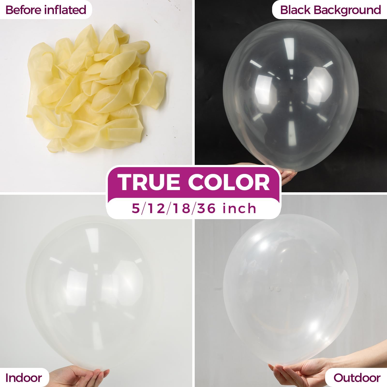 Bezente Clear Balloons Latex Party Balloons - 100 Pack 12 inch Round Helium Transparent Balloons for Wedding Baby Shower Birthday Bubble Party Decoration