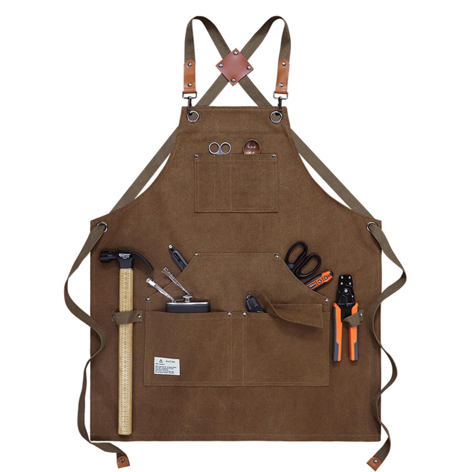 Delantal de trabajo Delantales for hombres, Delantal de herramientas de trabajo for hombre con bolsillos Lona resistente impermeable Carpintería, Herrero