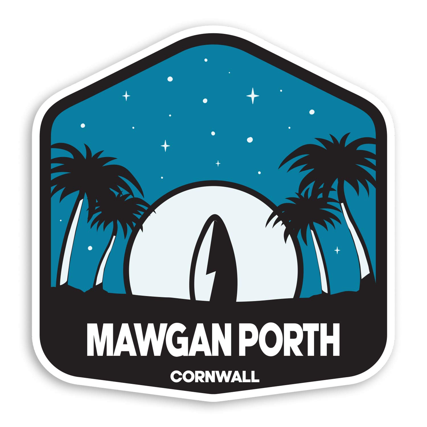 2 x 10cm Mawgan Porth Cornwall Vinyl Stickers - UK Surf Luggage Sticker #30409 (10cm Tall)