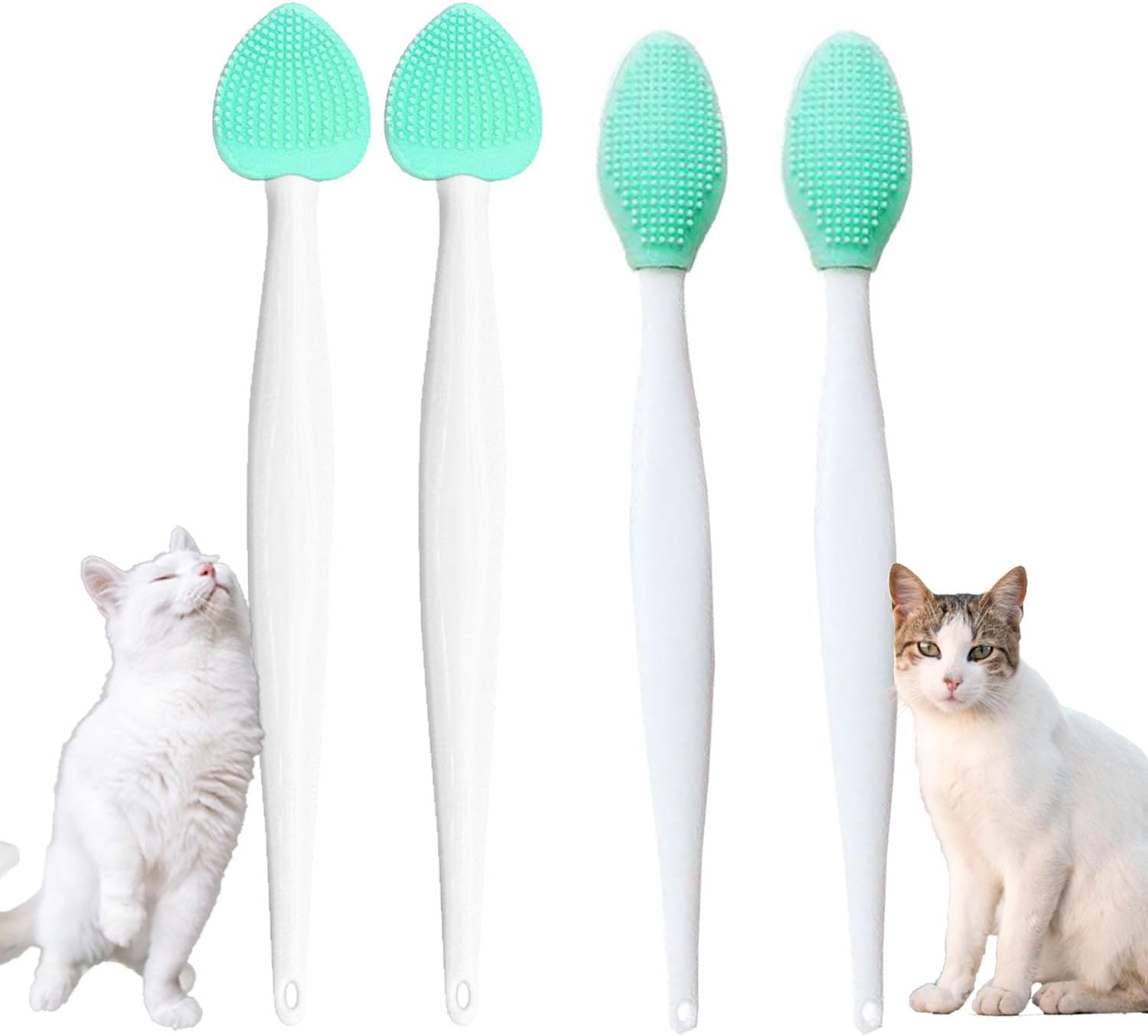 JGocot Cat Grooming Essentials - Black Seed Exfoliating Brush, Soft Silicone Double-Sided Scraper for Chin Acne and Cleaning (4PCS)