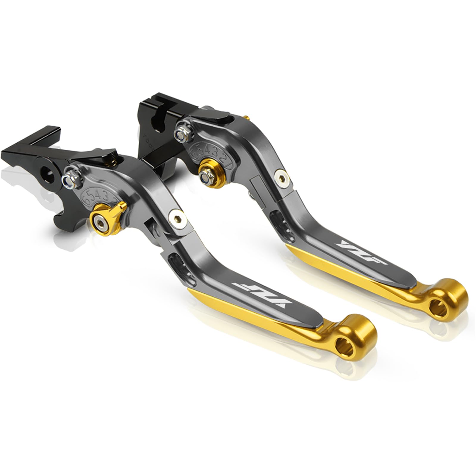 YZF Leve Di Frizione Del Freno Del Motociclo Regolabili Per YZF R1 R1S R1M 2015-2020 R6 2017-2020 YZF-R1 YZF-R1S YZF-R1M 2015-2020 YZF-R6 2017-2020(Oro+Colore titanio)