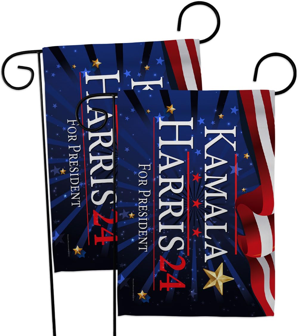 Ornament Collection Kamala Harris Gartenflaggen – 2er Set, 33x47 Cm, Wetterfest, Doppelseitig Bedruckt