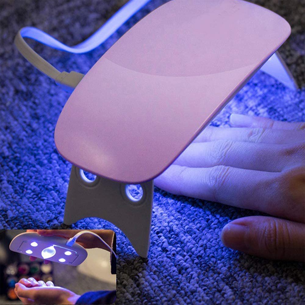 toriox nail paint dryer with usb mini foldable nail lamp, gel based nail polish for all kind of nail paints (multi-color)