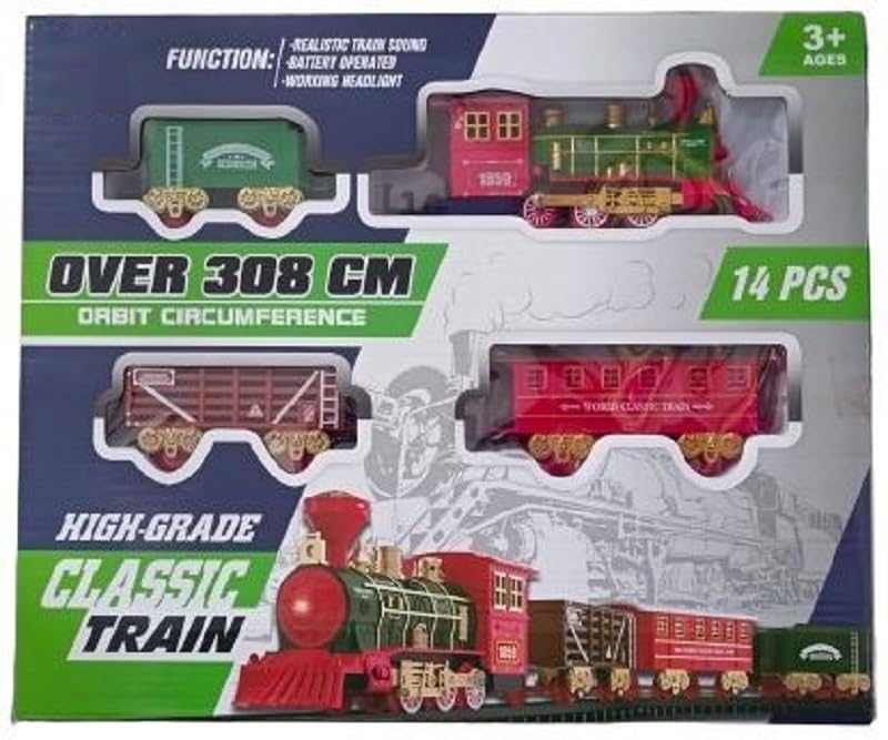 Image of Bestie Toys Classic Train Set for Kids with Multiple Train Types, Metro & Kids' Train Models, Unisex, Multicolor, Age 3+