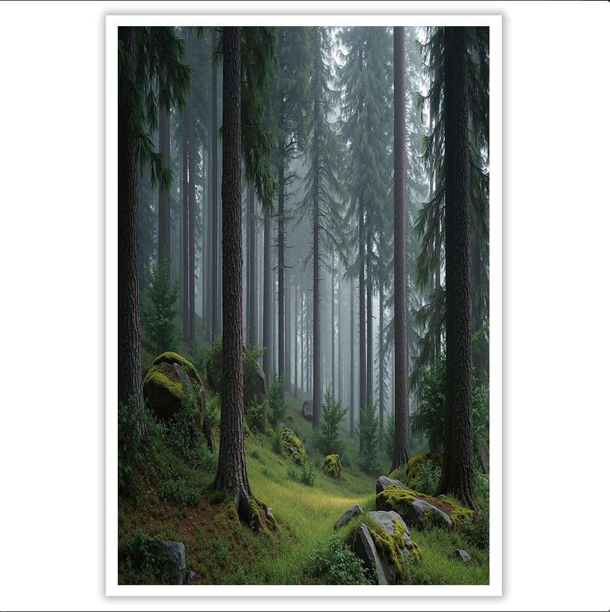 Tableau pour art déco murale impression sur toile paysage vert