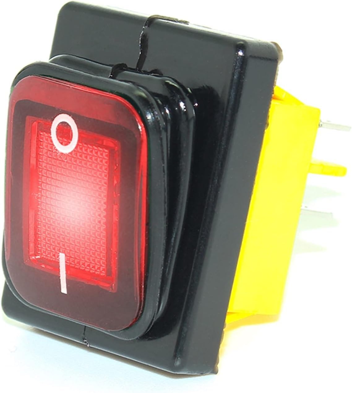 Mini Toggle Press Button Rocker Flick Switch, KCD4 T85 30A IP68 Waterproof LED Toggle Switch 4 Pin Multicolor 12V-220V Marine Frozen(Red,110v)