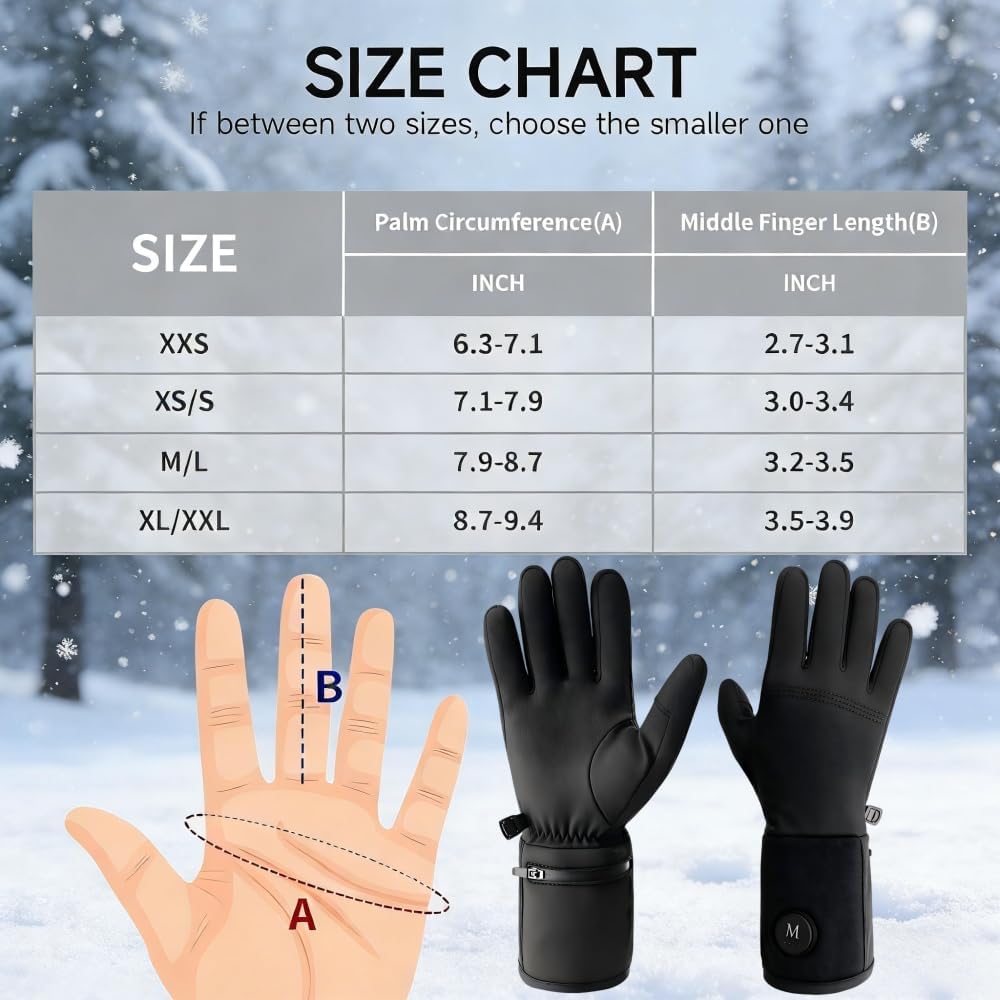 Heated Glove Liners for Men and Women, Rechargeable Lithium Battery Electric Heated Gloves, Winter Warmth Glove, Thin Hand Warmers for Skiing, Hiking, Cycling - Image 4