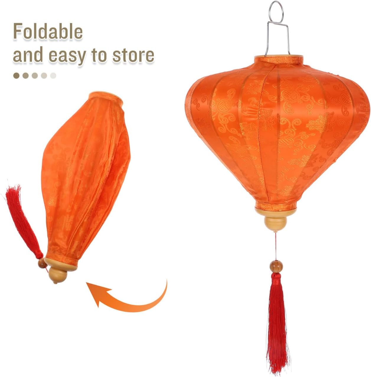 Uonlytech Vietnamese Fabric Lantern for Festivals Water Drop Design Hanging Lampshade for Weddings Parties Gardens and Home Decor