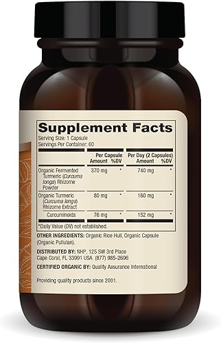 Vista 2 de Dr. Mercola Cúrcuma fermentada orgánica – 370 mg de cúrcuma fermentada – Curcuminoides de alta biodisponibilidad – USDA Organic, sin OMG, sin gluten
