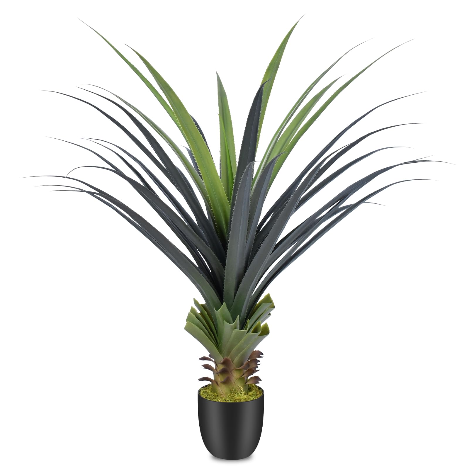 Piante Artificiali Agave con Spighe da 4 Piedi, Piante Artificiali Resistenti ai Raggi UV per Esterni, Piante Artificiali da 115cm per Interni, Perfette per la Veranda, Patio, Decorazione di