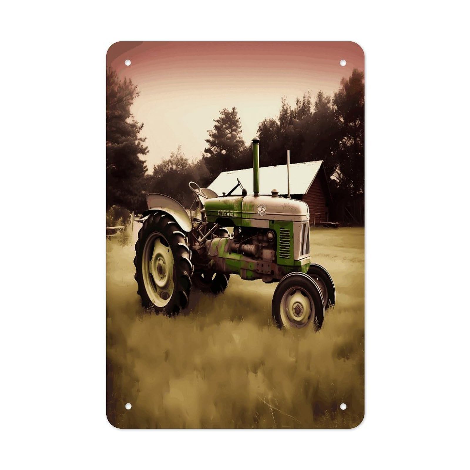 VstaDank Old Tractor Photo Farm Metal Tin Signs Personalized Wall Art Prints Decoration Art Poster Funny Vintage Tin Sign Iron Sheet Painting Metal Signboard Decor Painting for Wall Decor