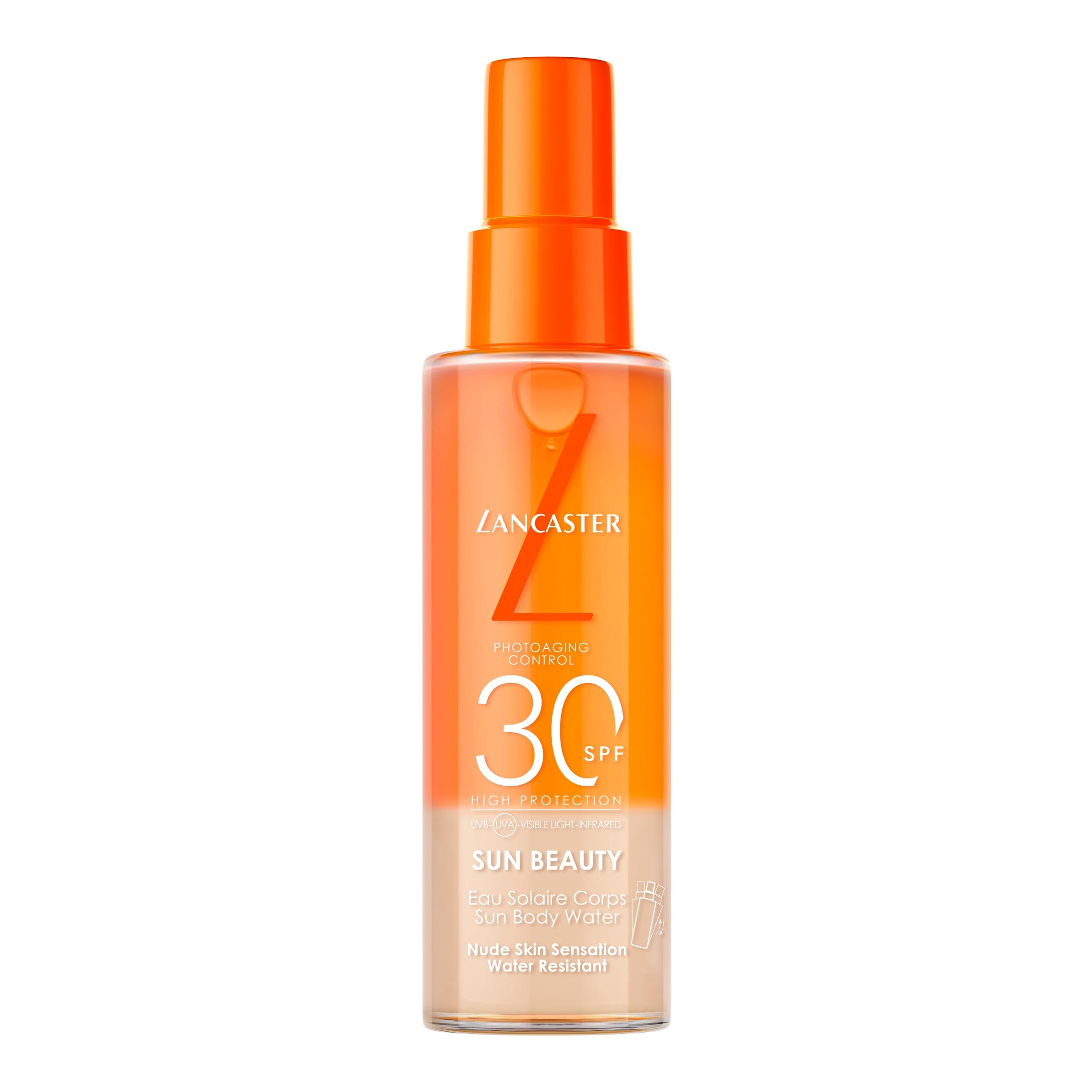 Lancaster Sun Beauty Body Water SPF30 100ml, Photoaging Control, Nude Skin Sensation, Broad Spectrum Sun Protection, Water and Sweat Resistant Spray, Suitable for All Skin Types, Vegan