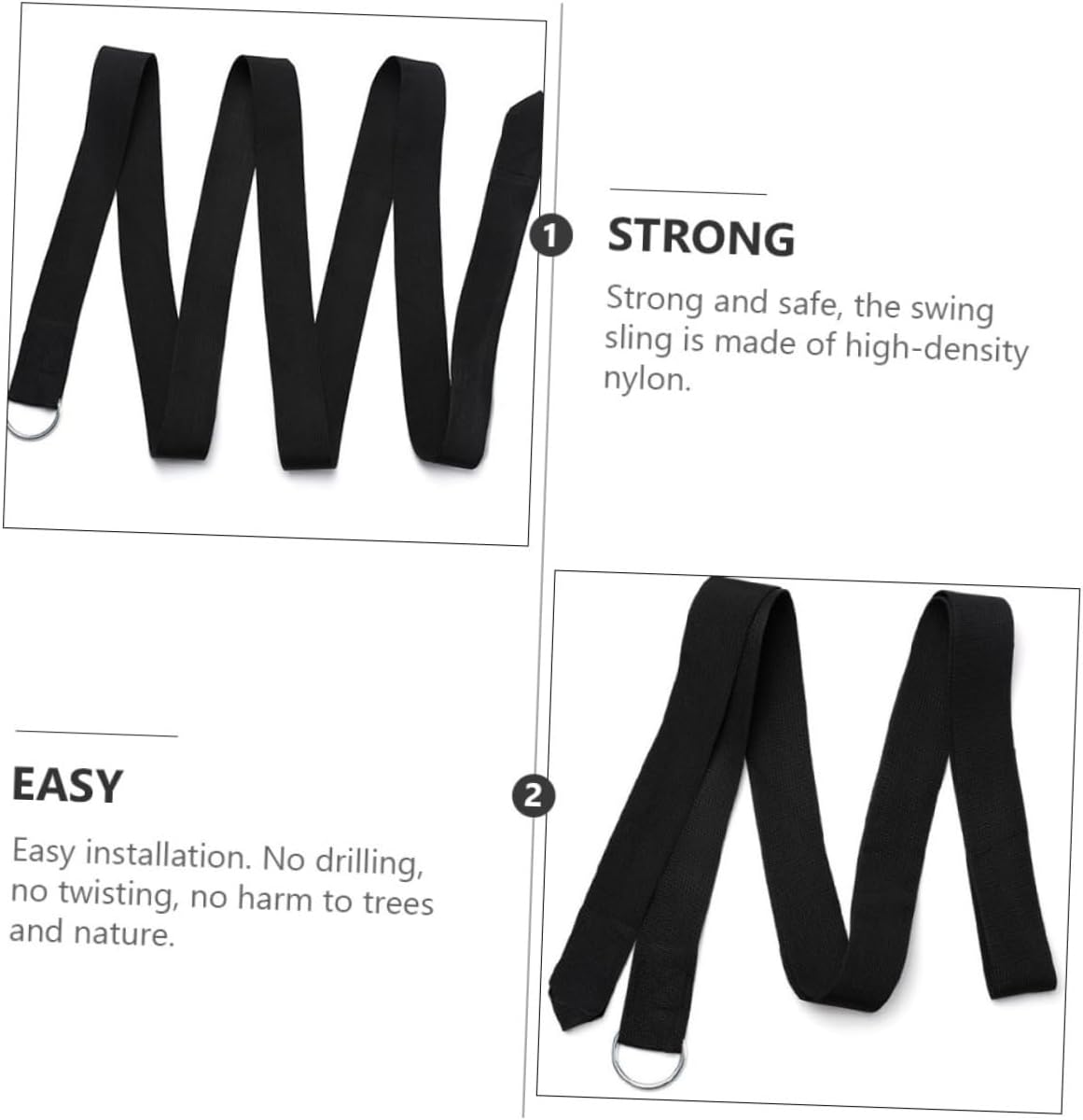 TOYANDONA 6pcs Adjustable Nylon Rope Hammock Tree Straps with Reinforced S-Hooks for Outdoor Swing Hanging Camping and Backyard Use