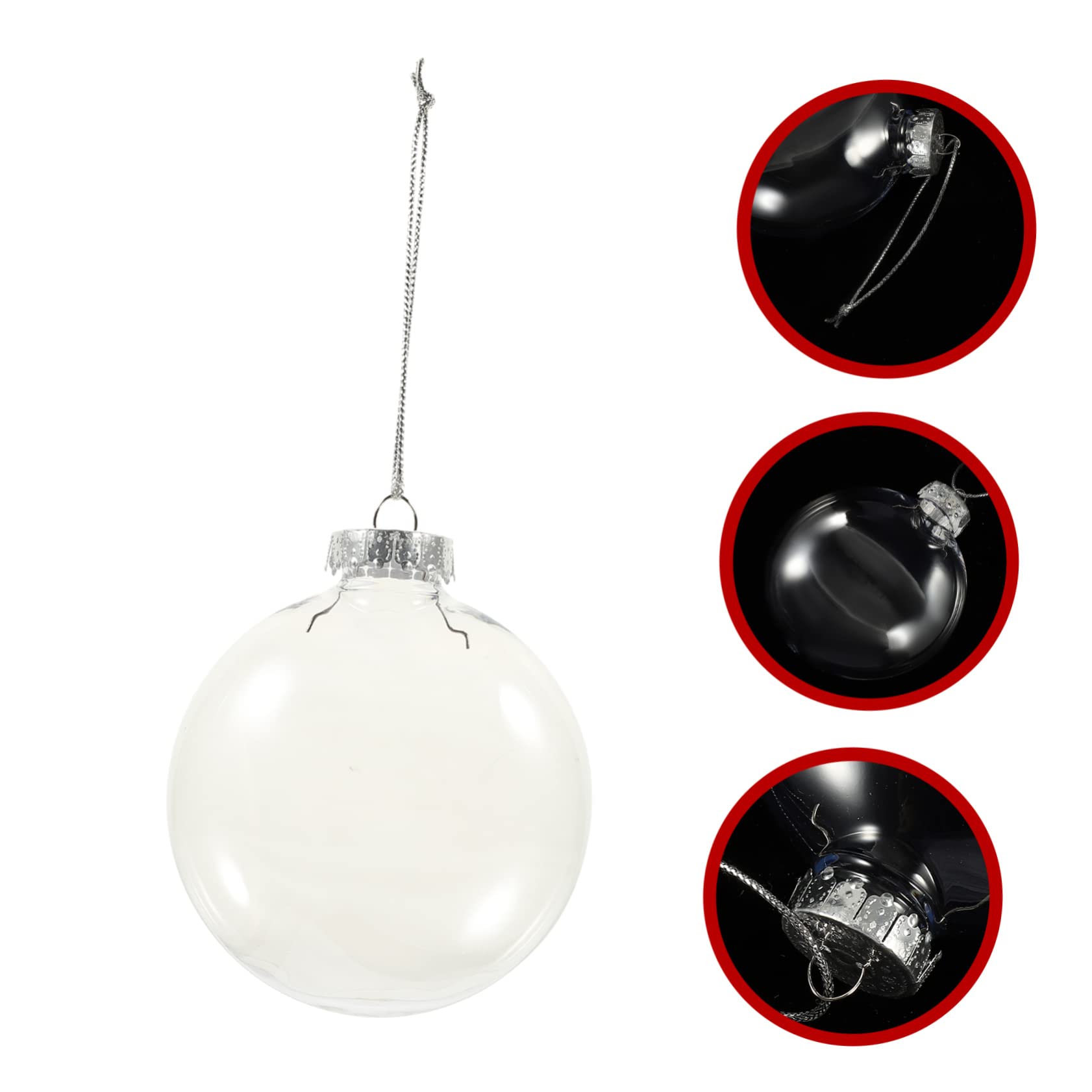 6piezas Transparentes Rellenables para Decoración Navideña Adornos Colgantes para Árbol De Navidad De Personalizables