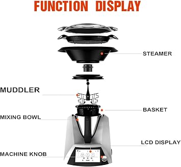 Automatic Cooking Machine, 1500w Smart Electric Cooking Robot with 7 Inch Tft Screen, App Recipes, 17 Functions, 37-160℃ Adjustment, No Cooking Fumes, Automatic Rotating Cooking Pot