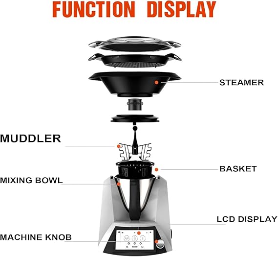 Automatic Cooking Machine, 1500w Smart Electric Cooking Robot with 7 Inch Tft Screen, App Recipes, 17 Functions, 37-160℃ Adjustment, No Cooking Fumes, Automatic Rotating Cooking Pot