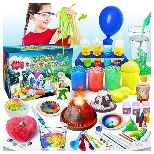 UNGLINGA Kit Científico con 100+ Experimentos para Niños 4-12 Años, Kit de Ciencias Juego de química, Arena Mágica, Excavación de Piedras Preciosas, Volcán, Gusanos Brillantes, Reacción Efervescente