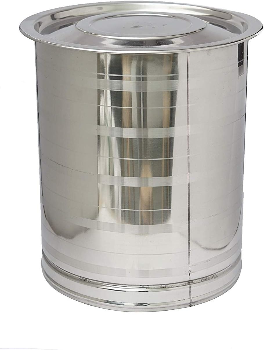 VK Stainless Steel Drum for Storing Water/Grains/Rice (25 kg Approx)