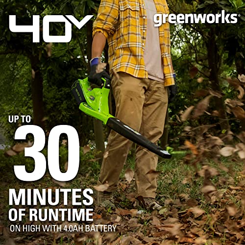 Image of Greenworks 40V (150 MPH / 130 CFM) Cordless Leaf Blower, 4.0Ah Battery and Charger Included