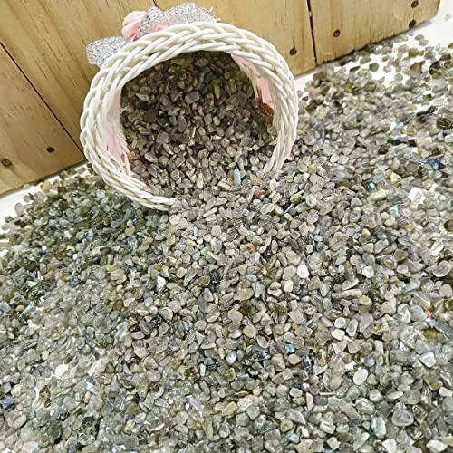 Image of Natural Labradorite Chips Stone for Vastu 1 kg Grey Tumbled Gemstones Reiki Healing Crystal