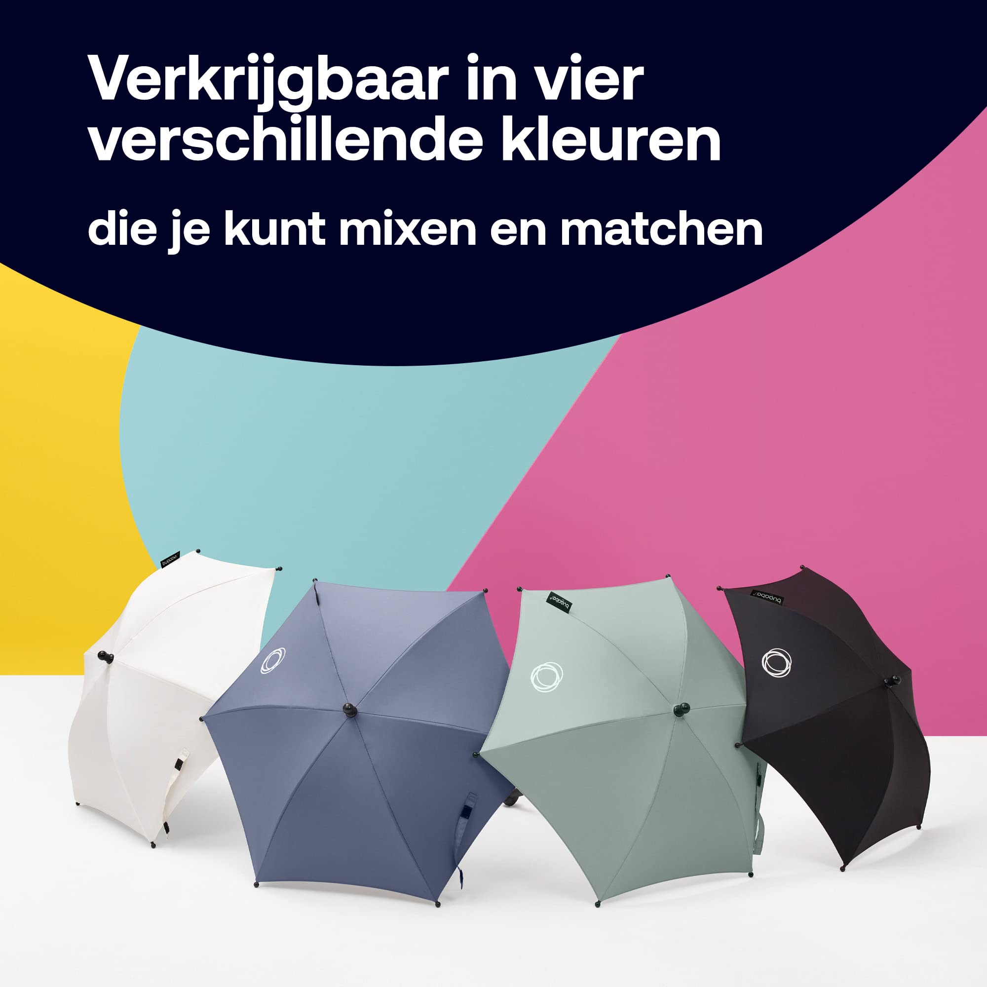 Bugaboo Parasol , compatibel met alle Bugaboo stoffen kinderwagens met UPF 50 UV-bescherming, één-klik-aansluiting en eenvoudig instelbaar mechanisme, diep indigo