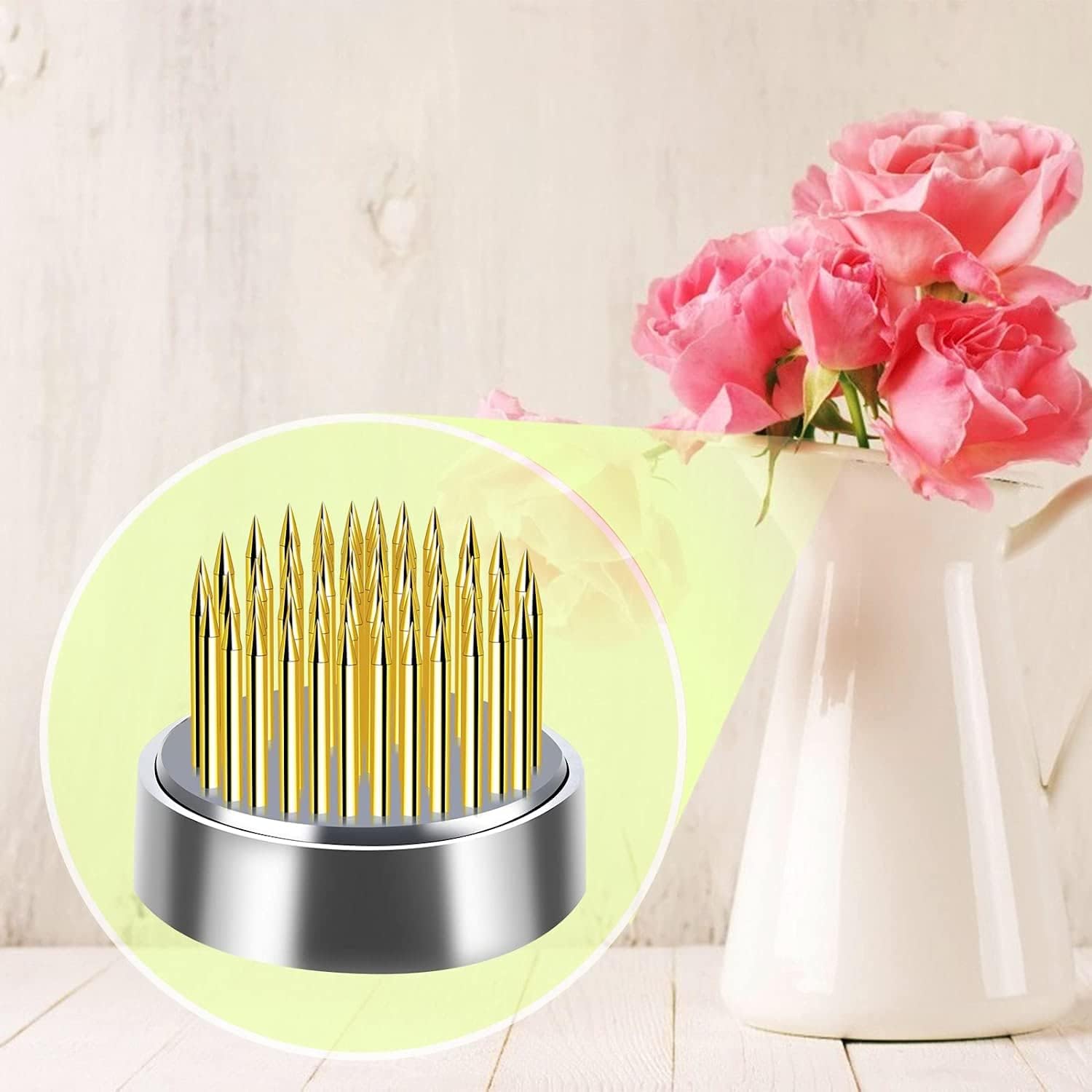 16 Pcs Flower Frogs Kenzans Round Floral Pin Frogs Vase Flower Arranger Frog Floral Arrangement Pin Frog Fixed Tools Japanese Flower Holder with Rubber Gasket for Flower Arrangement Fixation(0.9inch)
