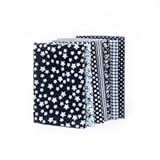 RayLineDo 7pcs 5050cm Different Pattern Patchwork Fabric Craft Printed Material Mixed Squares Bundle Quilting Scrapbooking Sewing Artcraft DIY Fabric Navy Series
