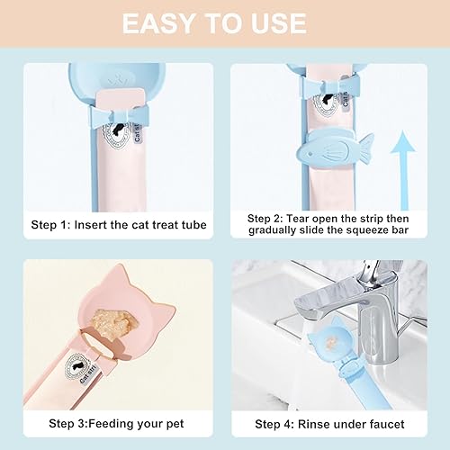 Miniatura 3 de 3 cucharas para gatos exprimidas, cuchara alimentadora de tiras para gatos, cuchara de alimentación fácil para golosinas licky, cuchara de comida