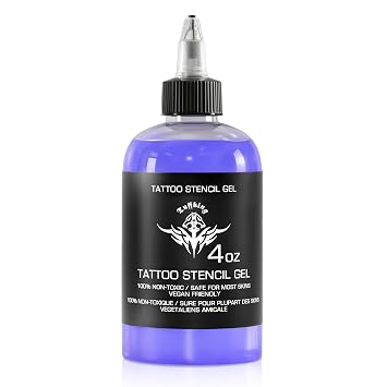 120ml Tattoo Stencil Transfer Gel Solution 4OZ Professional Tattoo Application Solution for Machine Stencils Paper, Stencil Transfer Gel for Beginners Artists Tattoo Supplies BLUE