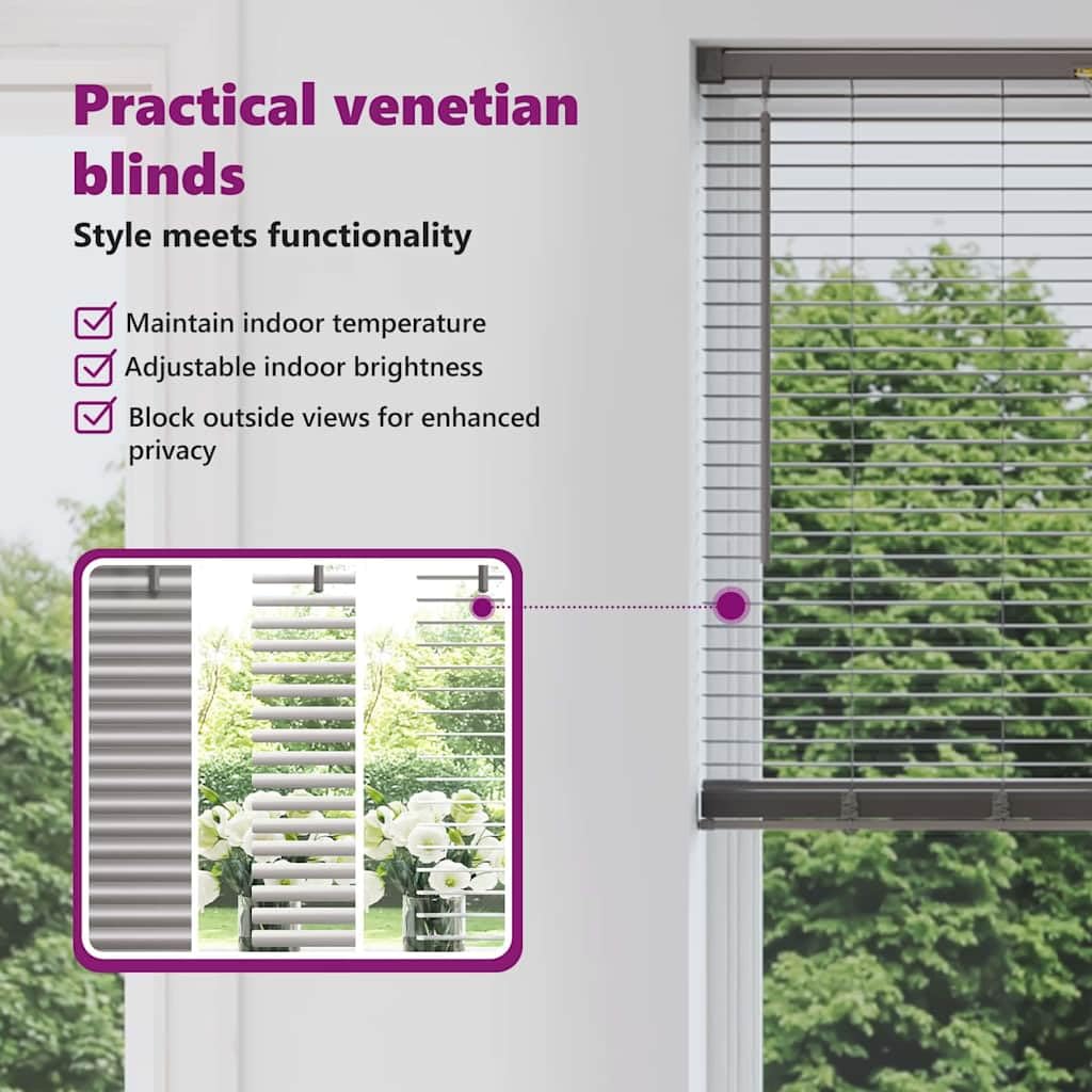 vidaXL Tendaggi a Veneziana Argento 220 x 45 cm Alluminio, Tende a riquadro in Alluminio, Regolabili per Interni, per Controllo Luce e Privacy, perfette per la casa e L'Ufficio