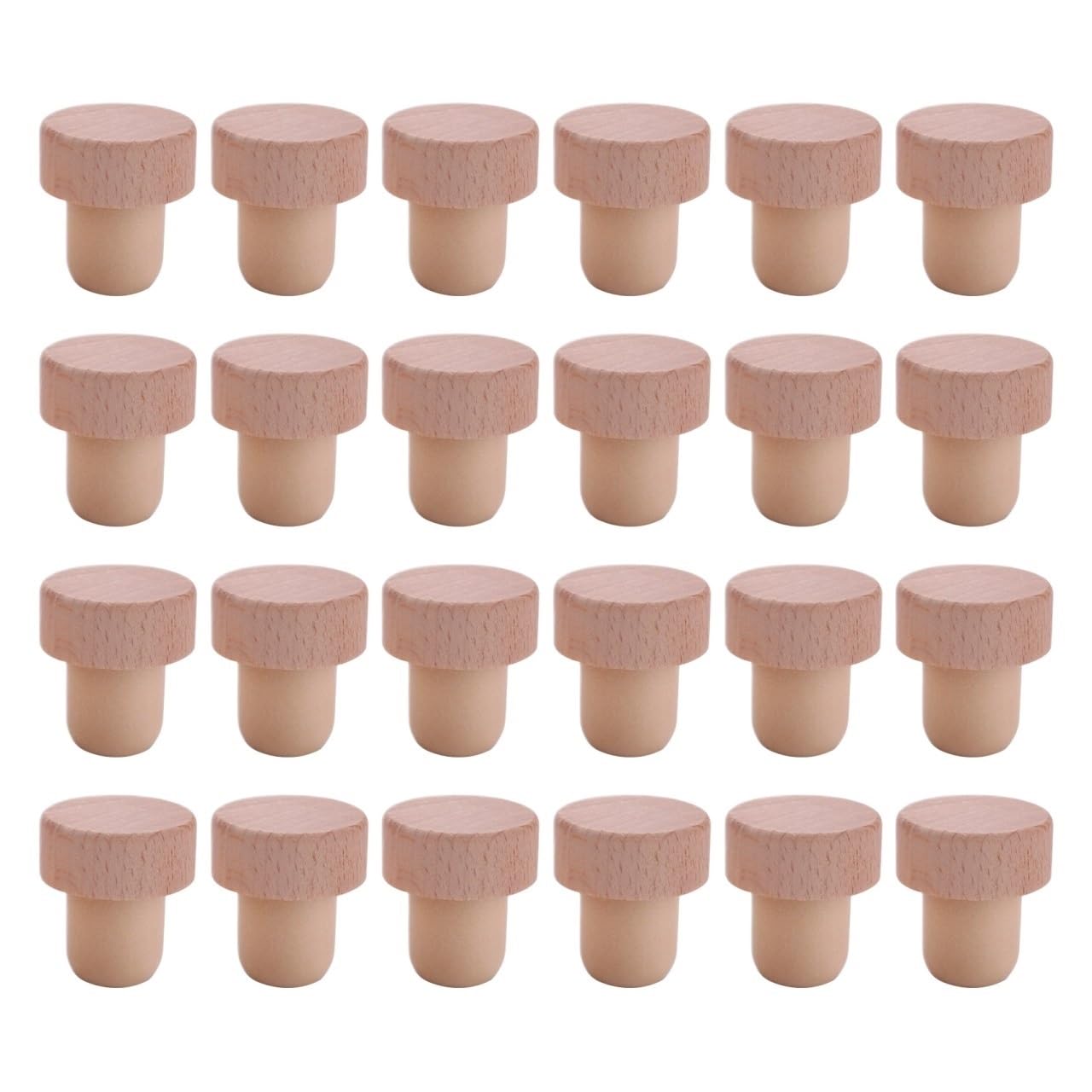 Tapones en forma de T, 24 unidades, corchos for botellas vino, tapones reutilizables madera y goma for cerveza, manualidades DIY