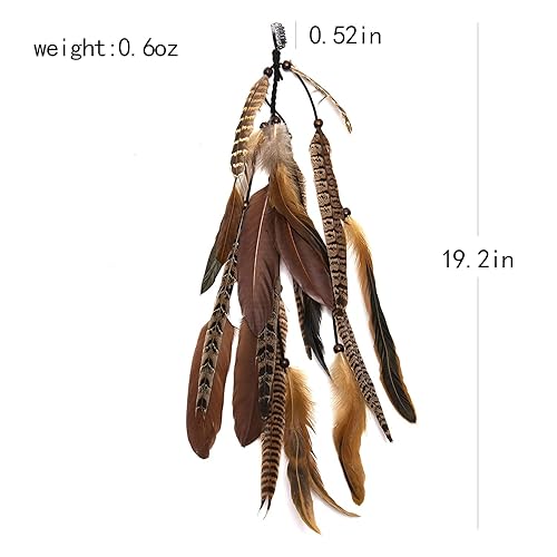 Miniatura 6 de lureme Diadema de plumas indias accesorios-hecho a mano plumas lazos para el pelo vestido de cabeza vestido tribal pluma tocado (hb000012-5)