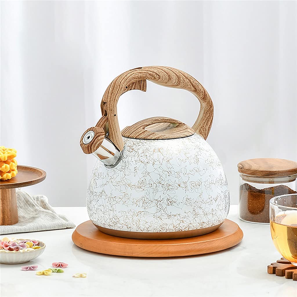 Czajnik do herbaty ze stali nierdzewnej 3L z gwizdkiem Płyty kuchenne Emaliowany dzbanek na herbatę z żaroodpornym uchwytem do gazowych kuchenek indukcyjnych (wzór linii 3L)