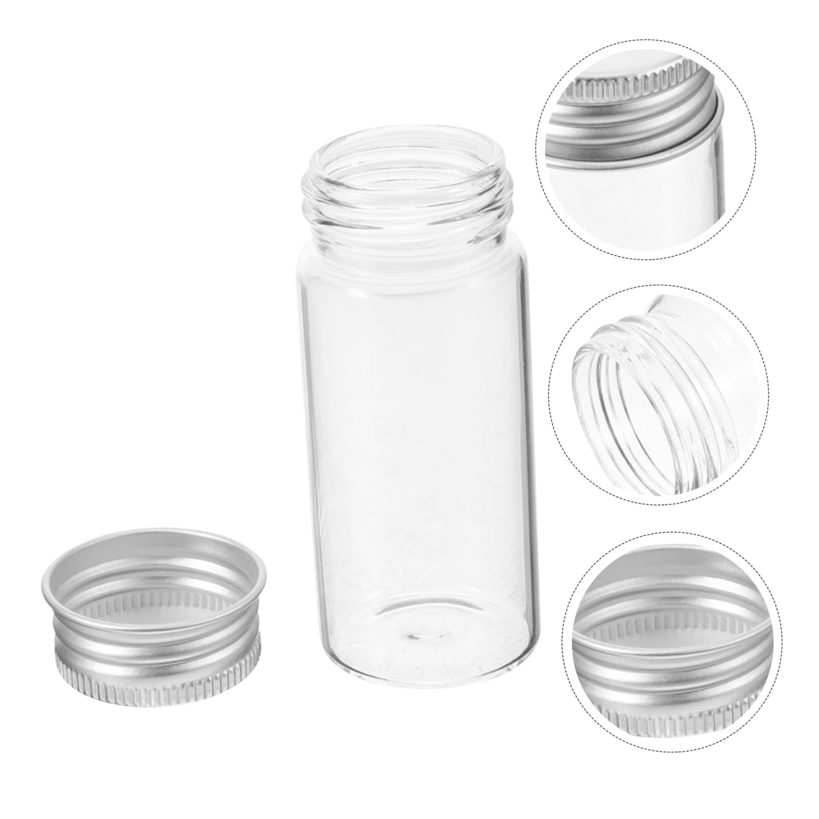 Glasreagenzgläser 30ml mit Deckel für Labor und Proben | Glas, 24 Stück Pack, Auslaufsicherer Verschluss, Praktische Kappen, für Flüssigkeiten und Pulver