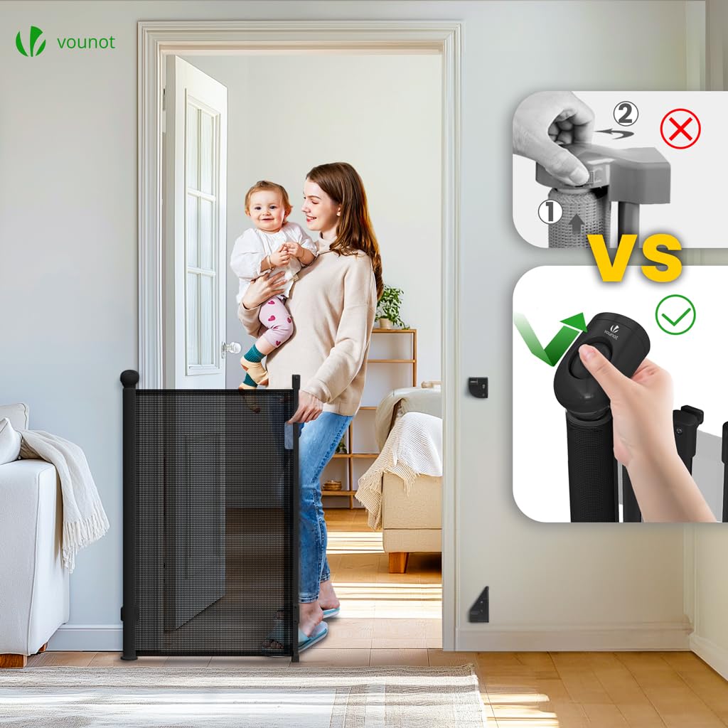 Cancelletto Sicurezza Estensibile Per Bambini E Cani - Regolabile Da 0 A 180 Cm - Bianco