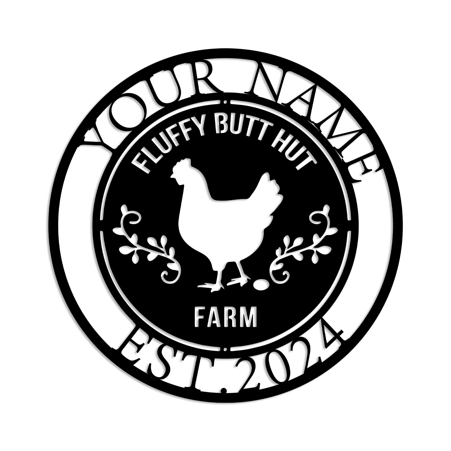 Kissesuu Chicken A Custom Chicken Metal Sign,Personalized Chicken Coop Metal Sign，Farm House Decor,Custom Chicken Decor With Flowers,Chicken Coop Wall Art,Hen House Sign,Farm Sign,Barn Decor (Chicken A)