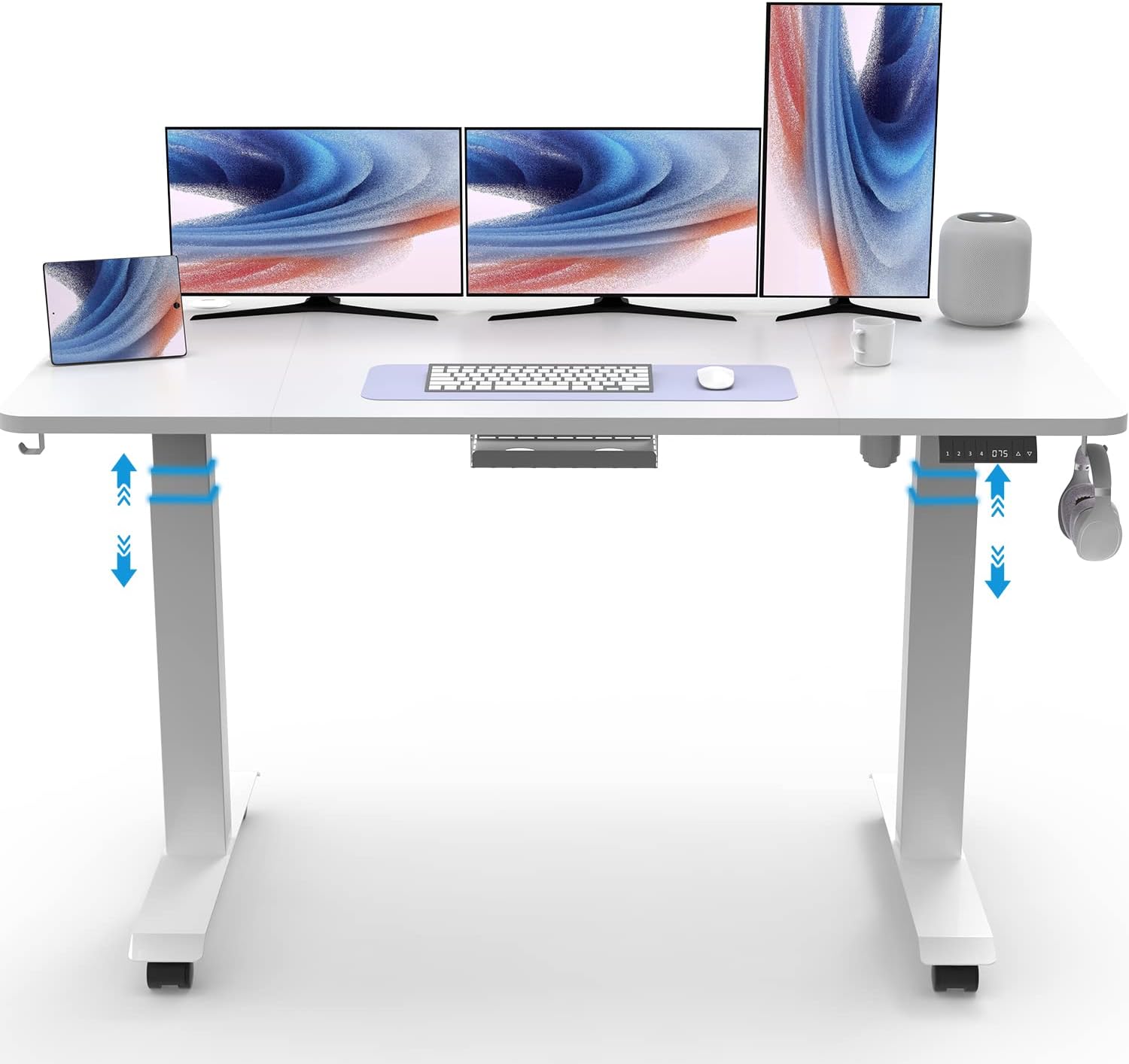 JUMMICO 160x80 Large Height Adjustable Standing Desk, 74133 Adjustable