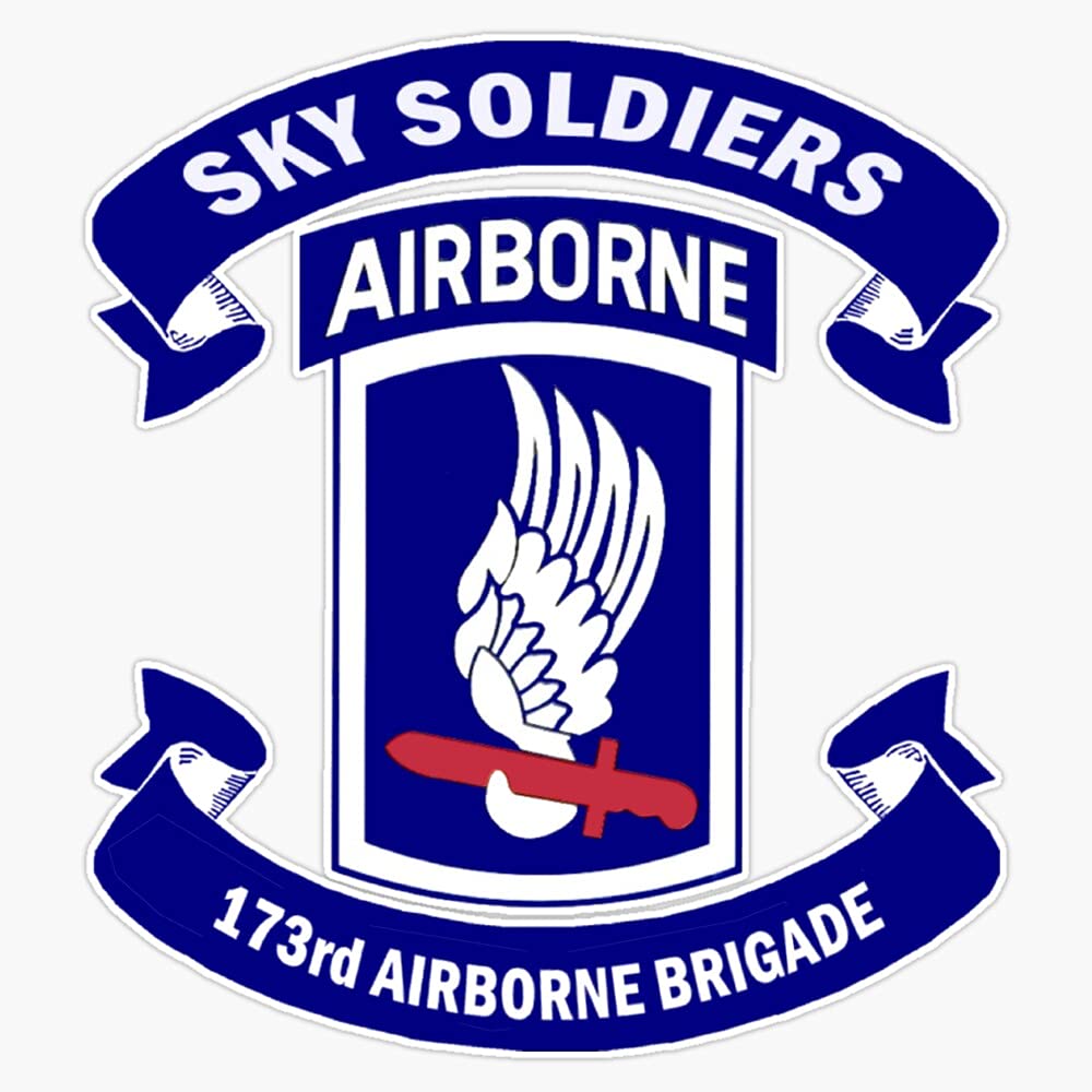 HOF Trading 173Rd Airborne Brigade Combat Team Crest Vinyl Sticker Waterproof Decal Laptop Wall Window Bumper Sticker 5"