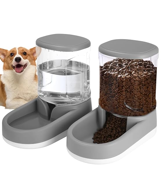 Comedero Automático y Bebedero Gatos Perros，2 X 3.8L
