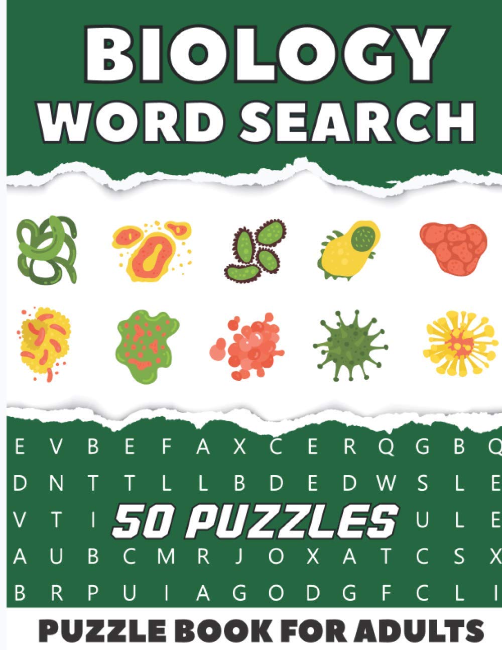 Biology Word Search Puzzle Book For Adults: 50 Large Print Puzzles For Biologists and Students