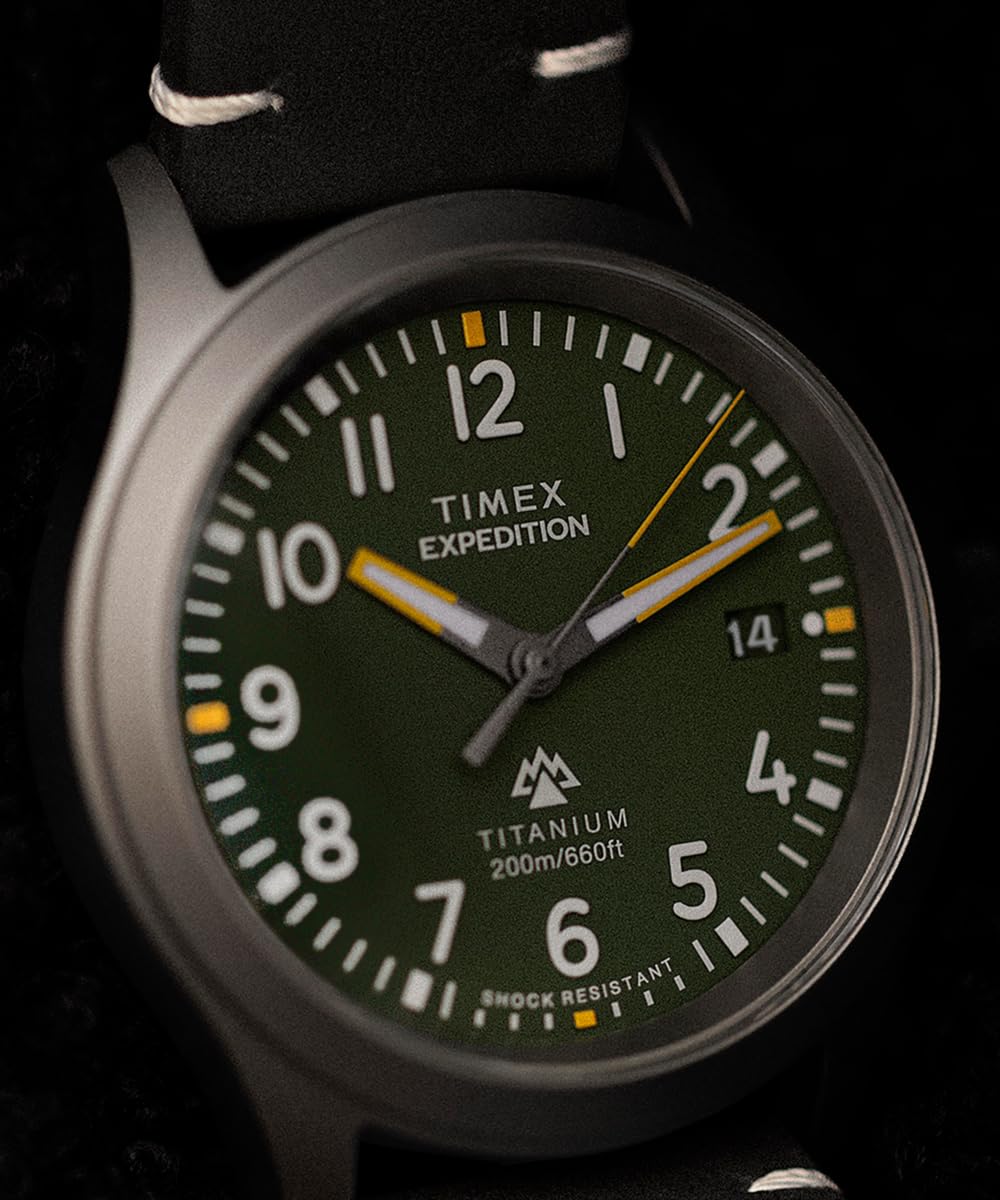 Timex Men's Expedition Titanium 38mm Leather Strap Watch